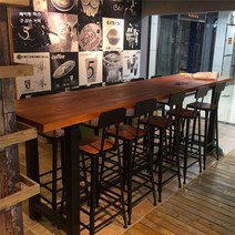 우드슬랩 긴 식탁 바테이블 2m 3m 카페 중심테이블, 220 x 40 x 105 (데스크탑 5cm)