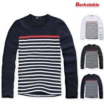 버클리클 단가라 포인트 긴팔 라운드 티셔츠 긴팔티 남성 면 남자 티 국내생산