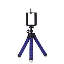 미니 유연한 스폰지 낙지 삼각대 xiaomi bendable 휴대 전화 삼각대 Gopro 8 7 카메라, 블루 삼각대 클립