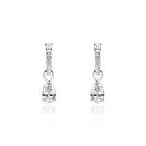 [스와로브스키 SWAROVSKI] 5563119 ATTRACT PEAR MINI 로듐 플래팅 후프 귀걸이