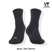 윈어블 자전거양말 사이클 라이딩 양말 하프삭스 크루삭스 드라이쿨 커스텀제작 국내생산, 04. 블랙 L (260~280mm)