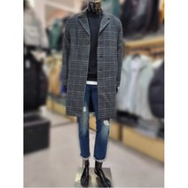 [톰스토리] [W몰 ] T199M-6915A18X1 테일러드 오버핏 타탄체크 모직 코트