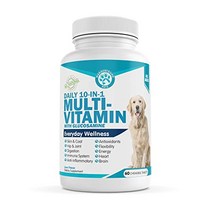 방황하는 애완 동물 10-in-1 개 종합 비타민 글루코사민 d3 및 msm이 포함된 씹을 수 있는 개 비타민 면역 체계 및 관절 건강을 위한 개 건강 용품 간 맛 60정