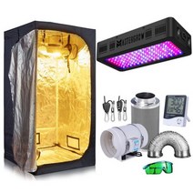그로우 텐트 컴플리트 키트 2000W LED 라이트 4 56 카본 필터 콤보 다중 크기 수경 재배 시스템용 다크 룸, Set B, Kit T