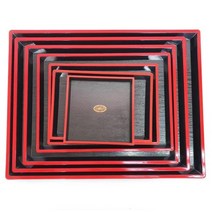 없음 플라스틱 직사각 서빙 일식 쟁반 검정색, 상세정보참조