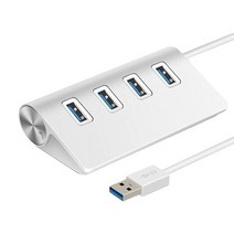 모바일 마우스 키보드 용 알루미늄 4 포트 USB 3.0 허브 5Gbps 고속, 98x54x26mm, 알루미늄 합금, 은