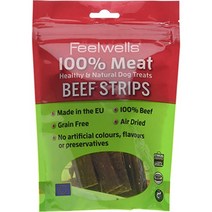 Feelwells 100% 미트 트리츠 비프 스트립 10 x 100g, 단색, 한 사이즈