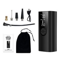 무선 에어펌프 타이어 공기압 주입기 휴대용 자전거 공 바람넣기 8000mAh, 1개, 블랙