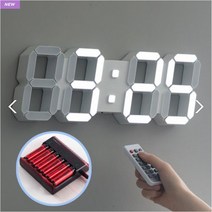 플라이토 코드리스 무선 인테리어 3D LED 벽시계 38cm, 코드리스 화이트+3개
