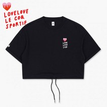 LECOQ LCS X 켈리박 백메쉬쮸리 크랍 반팔티 블랙(QO222ORS46) QO222ORS46_BLK0 183963