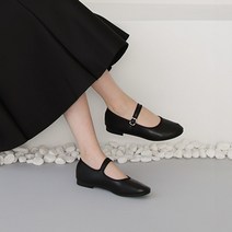 도로시 메리제인 투톤 밴딩 버클스트랩 플랫슈즈 (1cm) 가죽 여자구두 225미리 작은발