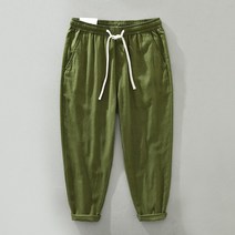 남성 2022 봄 여름 새 drawstring 카고 린넨 면 혼방 얇은 바지 82