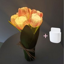 리든플랫 LED 조화 꽃 튤립 무드등 식탁등 침실 인테리어 조명, 화이트   다용도 정리함