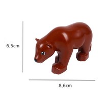 토이다락방 레고 듀플로 호환 동물 사람 공룡 피규어, 동물 34 갈색곰