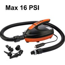 휴대용 고압 디지털 공기 펌프 SUP 및 패들 보드용 팽창식 16 20 PSI DC 12V, 16 PSI set
