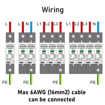 전장부품 AC SPD AC275V 385V 서지 보호기 1P 2P 3P 4P 20KA 피뢰기 단일 3 상 가정용 접지 장치, 05 Module Only_01 10KA