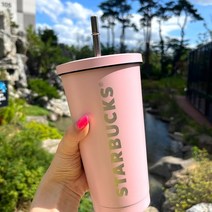 스타벅스 빨대 텀블러 리유저블 투고 스텐 보온보냉 스벅텀블러, 빨대세척솔, 핑크