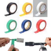 컬러 절연 테이프 고무 전선 만능 pvc 특수 보호 전기 고정 접착 보수 칼라 자동차 배선 연결 쇼트 방지, 흰색