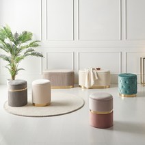 [드리움] 화장대 의자 수납형스툴 17종, 08(그레이)