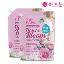 슈가버블 친환경 섬유유연제 플라워블룸 리필, 2개, 2.6L