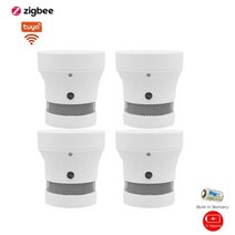 Zigbee 3.0 Tuya 스마트 연기 감지기 화재 경보 고감도 와이파이 2.4GHz 홈 시스템 안전 방지 센서 투야, 4pc Zigbee smoke