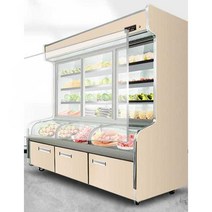 야채 과일 냉장고 쇼케이스 오픈 진열대 업소용 셀프, 1.5m 3온도 3실 럭셔리 합판모델