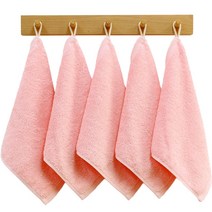 어메니티타올 40수 코마사 무형광 주방 고리수건 70g 5장 세트, 피치핑크