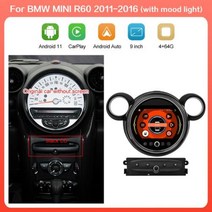 안드로이드 라디오 터치 스크린 멀티미디어 플레이어 자동차 모니터 BMW 미니 쿠퍼 R56 R60 20072016 GPS 네비게이션 무선 카플레이 쿠페, R60 LowV 4-64G