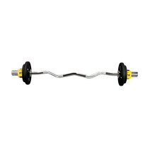 헬스프라자 슈페리어 중량컬바세트 이지바 우레탄 중량원판 바벨컬 15kg 세트, 락조마구리 화이트+추가 암블래스터 옐로우