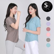 [스타일랑] 스위피 여성 여름용 레깅스에 딱 좋은 기본핏 반팔 라운드티 / 6가지 색상 / S~L 빅사이즈 까지 / 홈트 요가 필라테스 추천