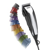 조절 가능 테이퍼 레버 Wahl Home Haircutting 유선 클리퍼 키트 손쉬운 클리핑 트리밍 10가지 색상 코딩 가드 모델 79722