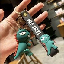 스브링 공룡 키링 열쇠고리 2개세트, 청록, 색상