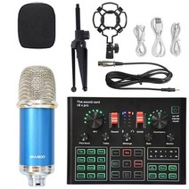 블루투스노래방마이크 bm 900 무선 전문 콘덴서 with 삼각대 사운드 카드 v9xpro for bluetooth youtube tiktok living mic, 블루 BM900