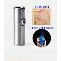 Jobon 부탄 가스는 라이터를 팽창시킵니다. 3 개의 제트 토치 안전한 화재 잠금 장치. 시가 드릴로 금속 Wndproof 야외 바베큐 도구 DropShipping, [02] silverno box