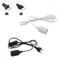 eu us 플러그 1.8m 전원 코드 케이블 e27 램프 베이스 홀더 스위치 와이어 포함 펜던트 led 전구 고정 장치 hanglamp 서스펜션 소켓, 흰 철사, 나는 플러그