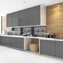 주방 싱크대 시트지 시공 광택 유광 다크그레이 하이그로시 필름지, ECIH720 - 5m