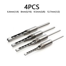 목공 목재 DIY 목공용드릴 각끌비트 세트, 4PCS, 6.4/8/9.5/12.7mm, 1세트