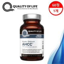 퀄리티 오브 라이프 랩스 키노코 플래티넘 AHCC 750mg 60 베지 캡슐 알약, 60정, 1개