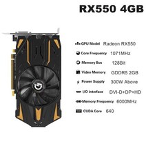 rx550 그래픽 카드 pci-e 3.0 x16 128bit 4gb gddr5 displayport dvi-d hd 비디오 카드 for amd radeon rx 550 4g 2gb, RX 550 4GB