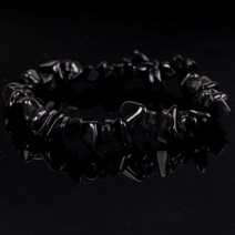 천연 자갈 칩 스톤 불규칙 팔찌 호랑이 눈 자수정 비즈 보석 자기 건강 보호 여성 남성, black agate_irregular | Gravel