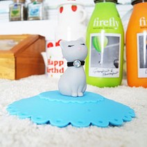 도도한 고양이 도도캣 실리콘 밀폐 머그 컵덮개 겸 컵뚜껑 돌잔치 답례품 컵 뚜껑, 365 리본 초코핑크