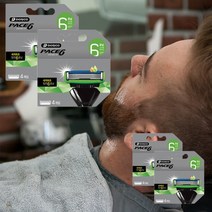 그린생활 도루코 SXA1040 페이스식스 6중 하드코팅 올리브 윤활밴드 면도날 8입, 상세 참조