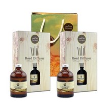 태국 푸타완 천연아로마 무알콜 디퓨저 100ml 1+1 메세지토퍼 방향제 답례품, 6. 레몬그라스+오키드
