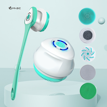 Imagic 전동 샤워 바디브러쉬 세트, 초록색