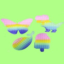 야광 무지개 애니멀 푸쉬팝 버블팝잇 스트레스 장난감, 레인보우 나비