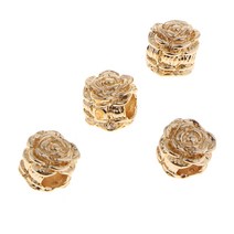 GHSHOP 4 로즈 스페이서 비즈 큰 구멍 비즈 목걸이 팔찌 쥬얼리 제작 공예, 설명, 금속, 다른 골든