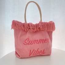 허니베베스홈 썸머 바이브 태슬 빅가방 에코백 여성 그라데이션 대용량