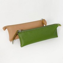 납작 가죽 필통 만들기 DIY 키트, 올리브그린