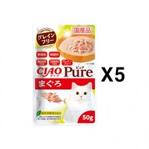 이나바 챠오 퓨어 파우치 50g X5 참치츄르 고양이 애완 묘츄르 반려묘짜먹는 간식, 상세페이지 참조