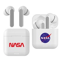 NASA 블루투스 어린이 이어폰 인강용 무선 에어팟 갤럭시 아이폰 호환, NASA 무선이어폰 (원형 NASA LOGO)
